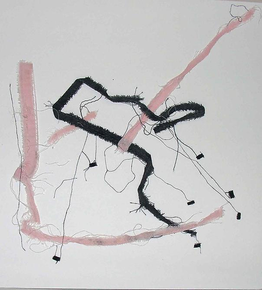 Luis Roldan, Suenos, 2007, Torn bed sheet on paper, 17" x 19"