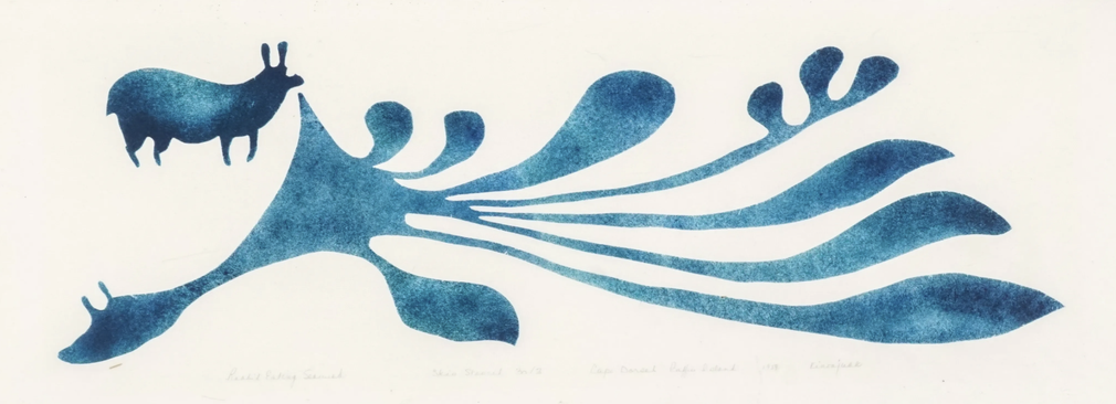 Kenojuak Ashevak. Kinngait, (b. 1927). RABBIT EATING SEAWEED, 1959.&nbsp;