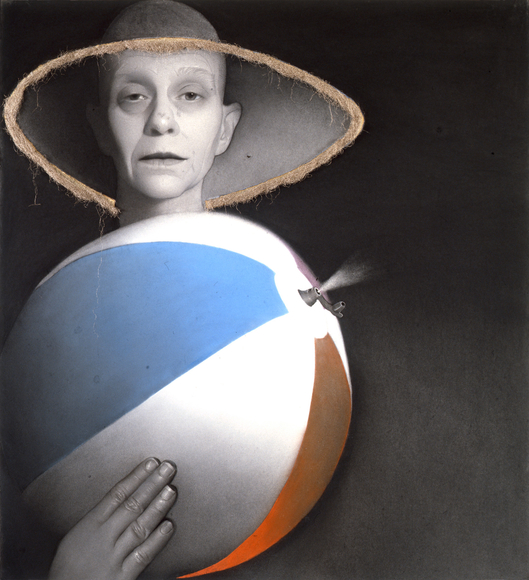 Self Portrait (with Indian gold thread) (SOLD), 2009, charcoal, Indian gold thread, silver leaf and pastel on paper, 44 x 40 inches