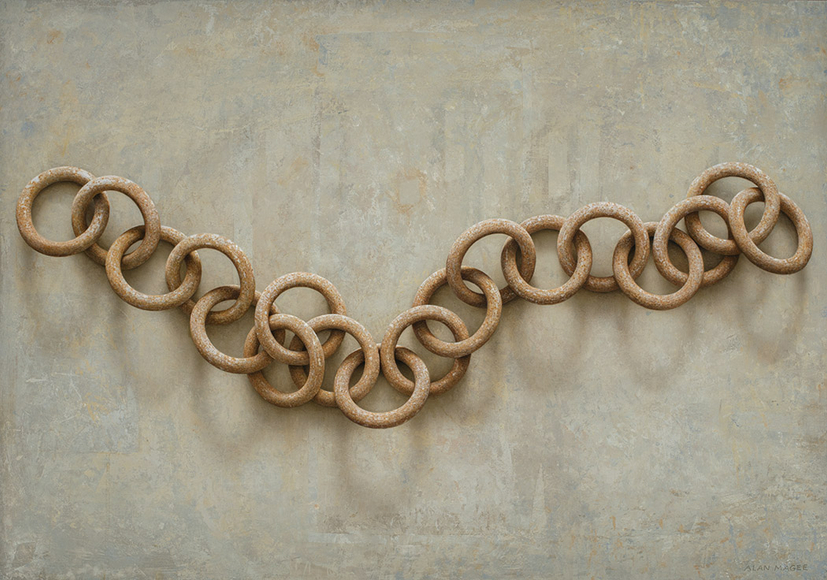 Amulet (SOLD), 2015, acrylic on panel, 36 1/4 x 45 inches