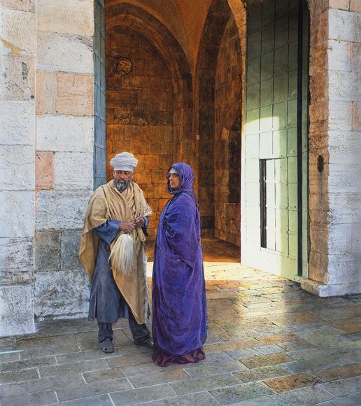 Rance Jones, Jaffa Gate, 2023, watercolor on paper, 24 x 21 inches