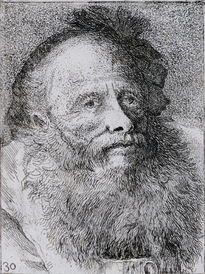 Giovanni Domenico Tiepolo (1727-1804)  Old Man with Decorative Cap