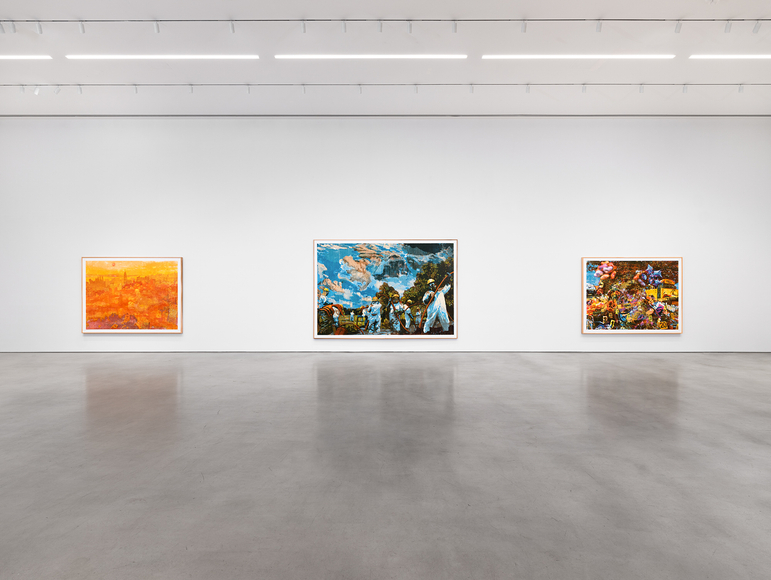 Installation view, Zorawar Sidhu and Rob Swainston, Flash Point, Petzel, 2025