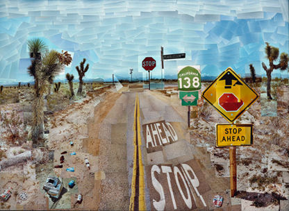 Pearblossom Hwy. 1986 No.1. Photographic collage on paper. David Hockey