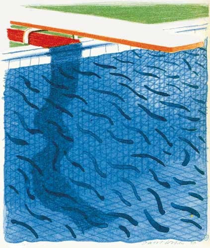 David Hockney's 'Pool Made with Paper and Blue Ink', 1980 which previously featured in Andipa's 2006 exhibition