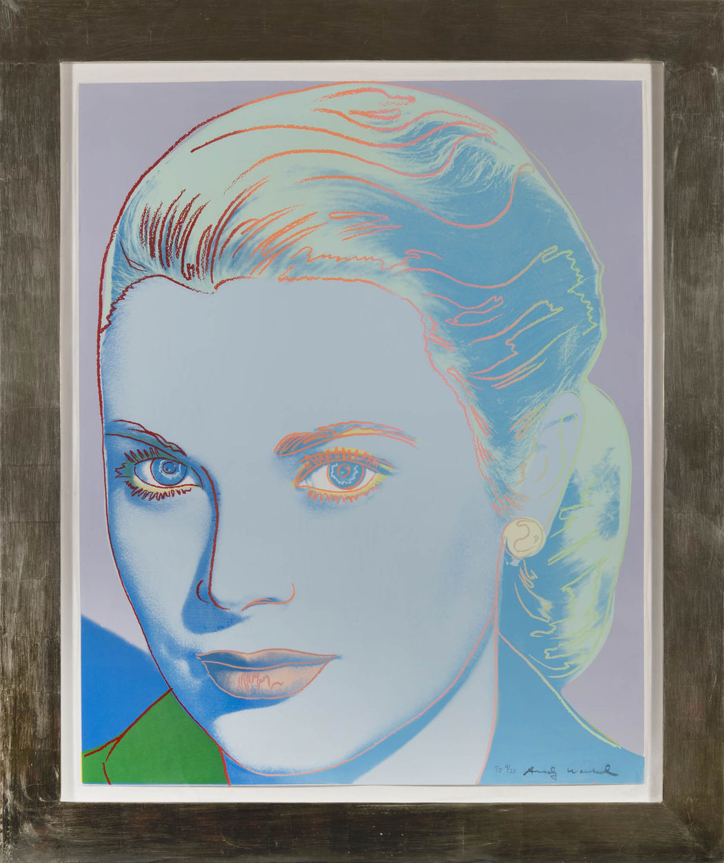 Grace Kelly portrait by Andy Warhol rare unique print