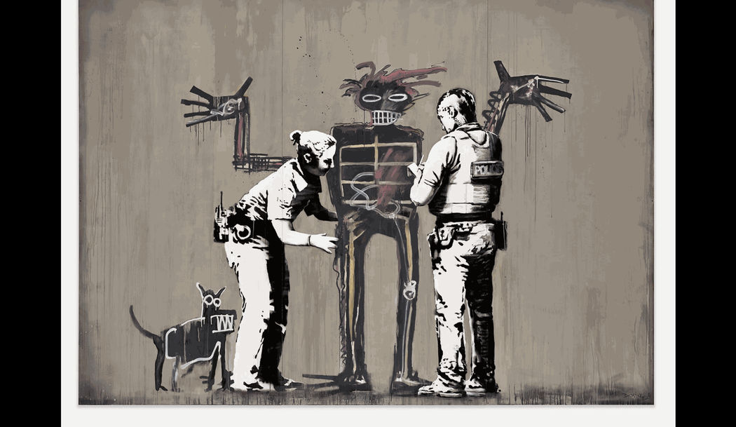 Banksquiat. Boy and Dog in Stop and Search