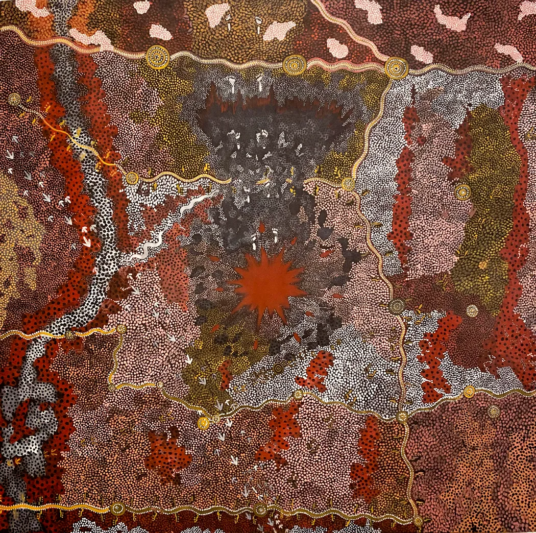 Warlugulong by Clifford Possum Tjapaltjarri, 1976