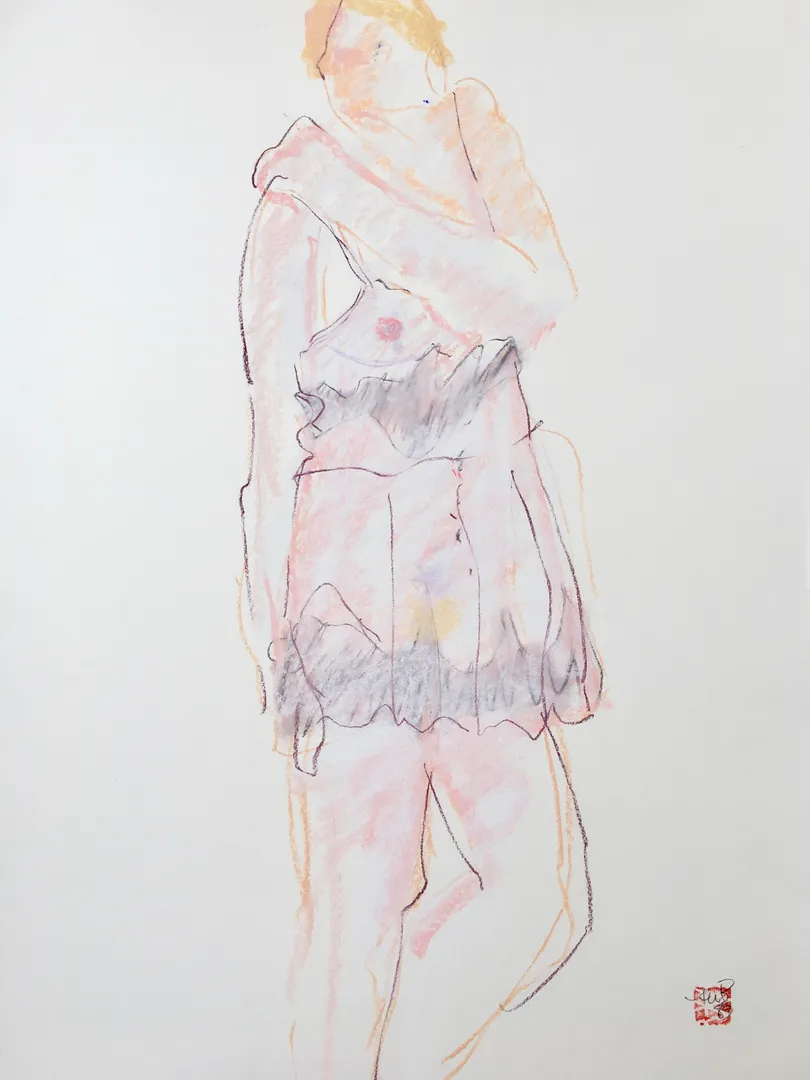 Freeman W. Butts Untitled Studio Artwork by Freeman W. Butts (1928-1998) Drawing and painting on paper. Artist stamp, initials, and date. 22 x 30 inches