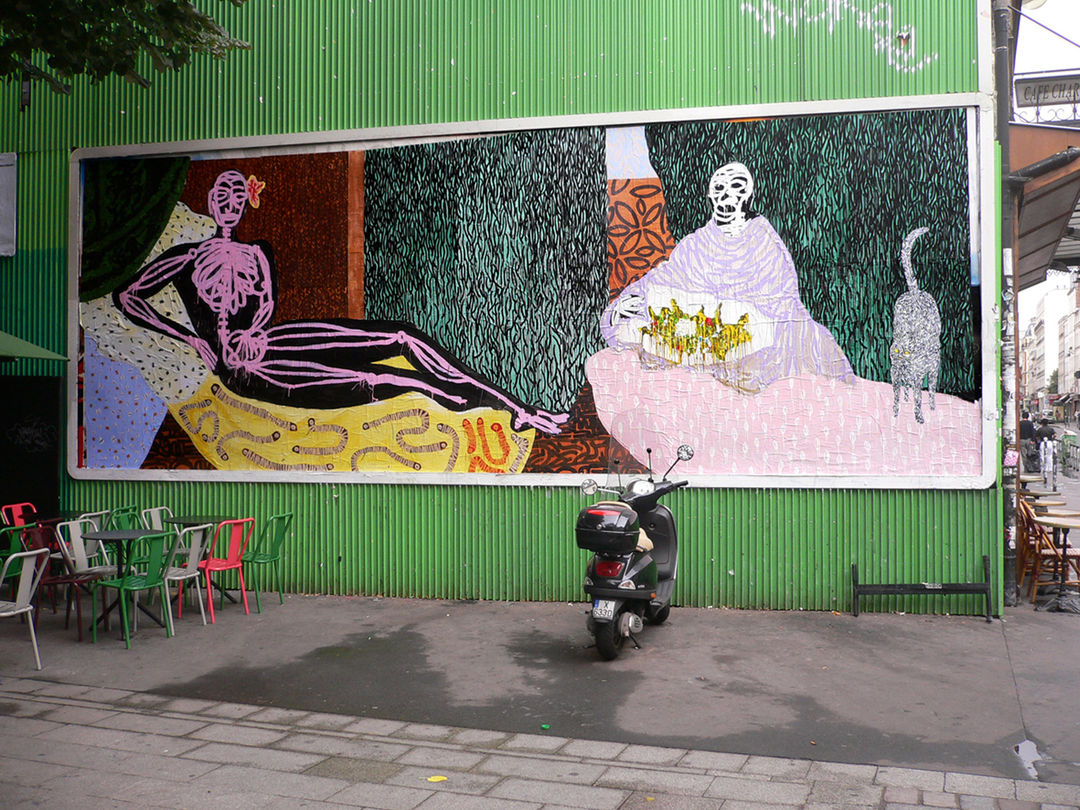 Michael De Feo Olympia (Hommage à Manet), 2007 Acrylic on paper pasted to wall. 118 x 315 in 299.7 x 800.1 cm