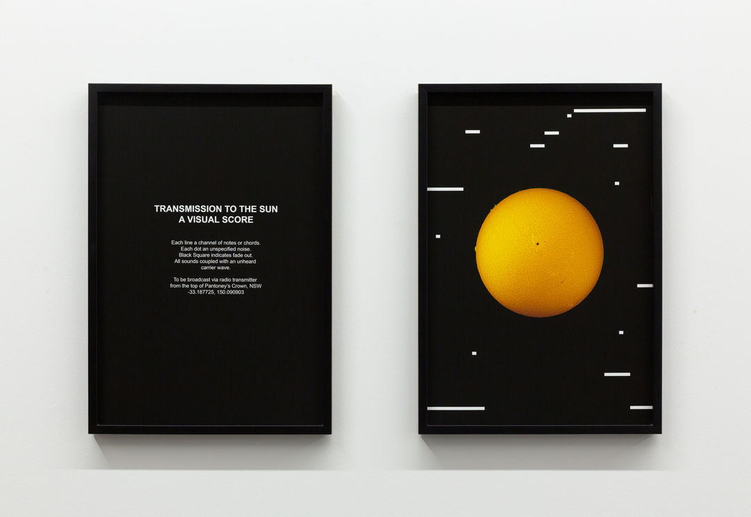 David Haines Excerpt from Transmission to the Sun, 2016 Ultrachrome pigment print on Canson Rag, two parts 50 x 35 cm each 19 3/4 x 13 3/4 in each Editon of 3 + 2 AP