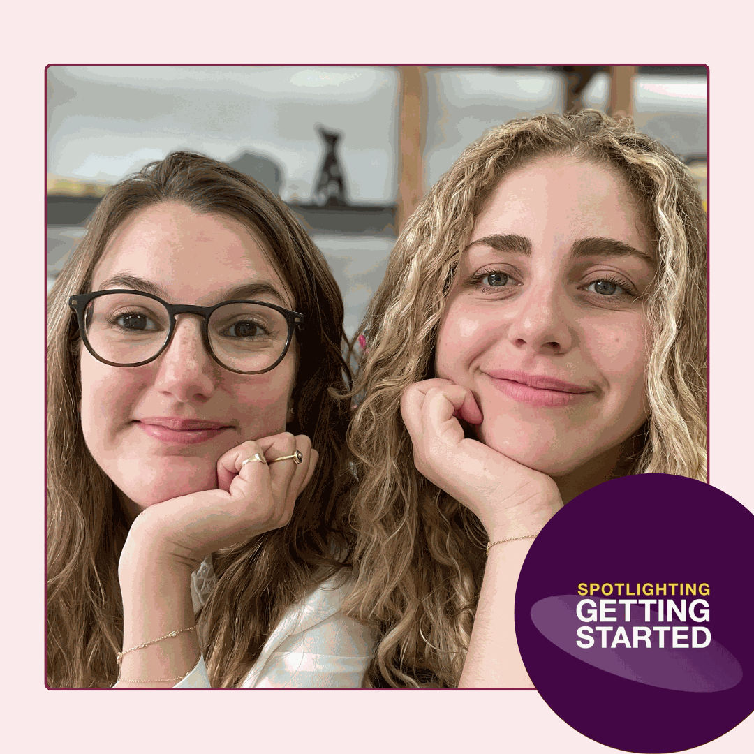 Chloë Woodmansterne (left) and Kayla Rimmon (right), co-founders of Aril Jewels with Goldsmiths' Centre Getting Started spotlighting logo