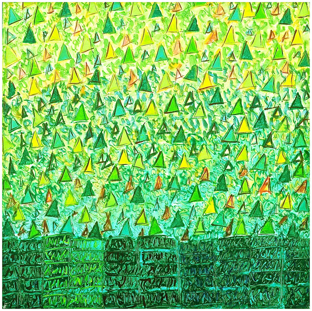 Sans titre 2017 Techniques mixtes, toile sur châssis Mixed media on canvas 80 × 80 cm