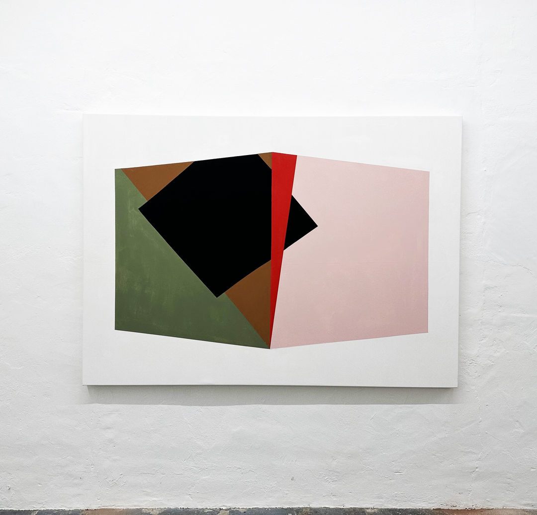Dickie Landry, Black Square Tumbling, 2023, Lefrance Bourgeois Flashe acrylic and Mouso Japanese acrylic.