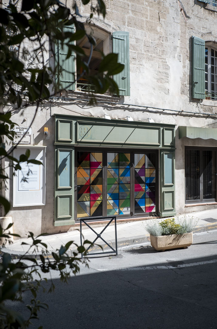 LUX, 2019 Site-specific vinyl window installation Overall dimensions: 2.0 m x 2.5 m (approx.) Created for 'LUX' solo exhibition at The Eye Sees, Arles, France.