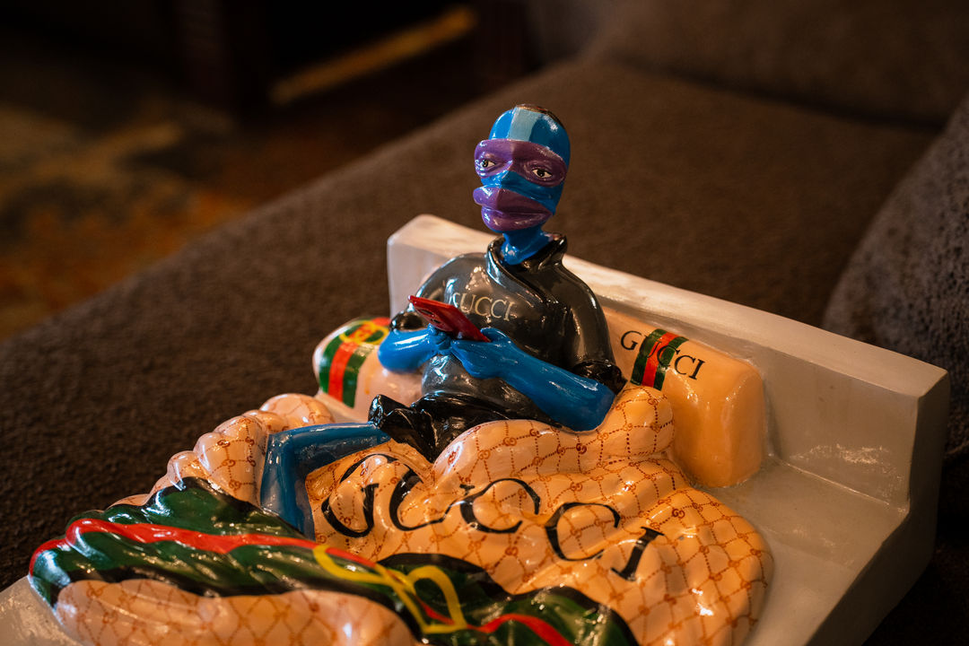 VIRAJ KHANNA, 'PEOPLE WILL GO CRAZY ONCE I POST THIS', ACRYLIC ON FIBREGLASS.