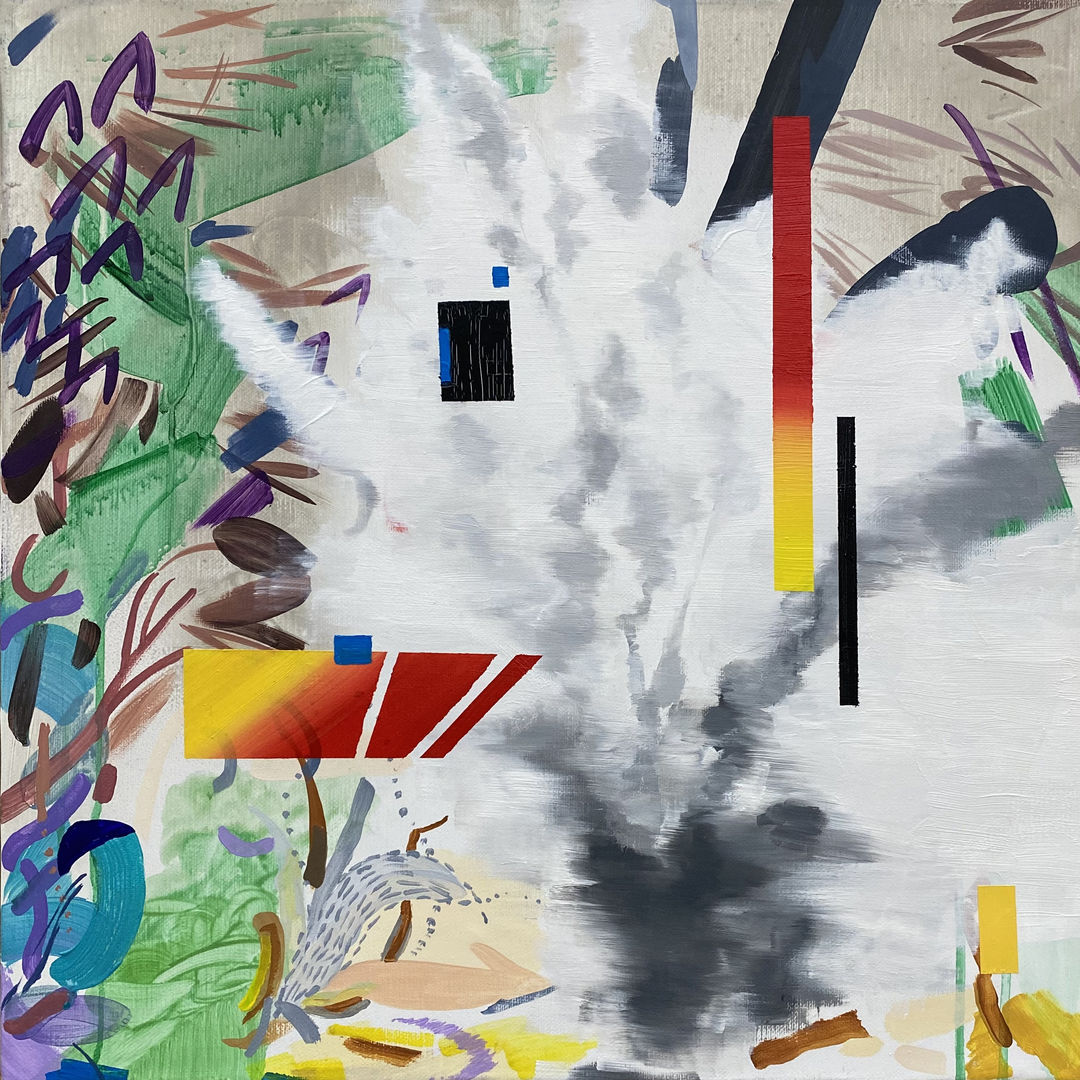 Jamie Xue, Coconut Milk, 2022, Öl und Acryl auf Leinwand, 50 x 50 cm