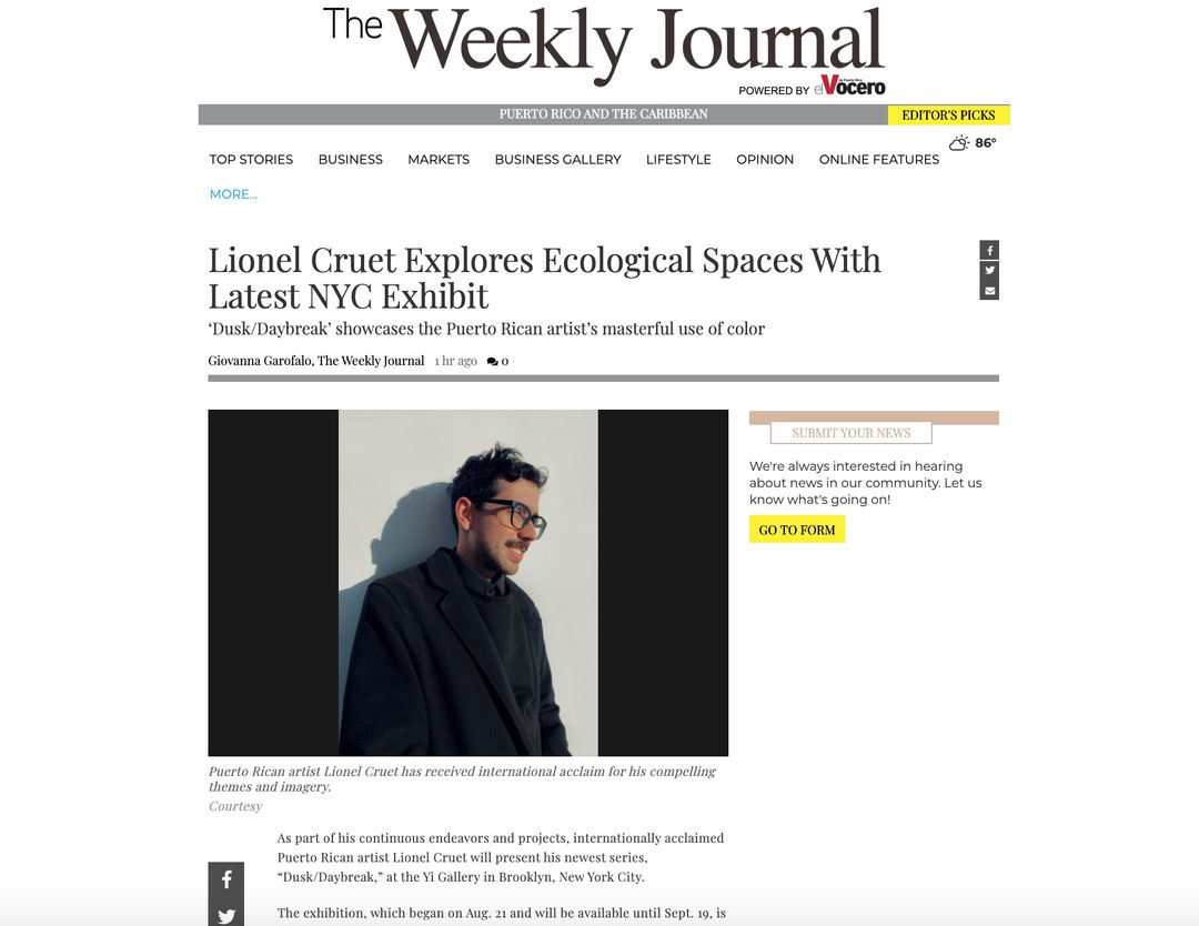 The Weekly Journal - Lionel Cruet Explores Ecological Spaces With Latest NYC Exhibit