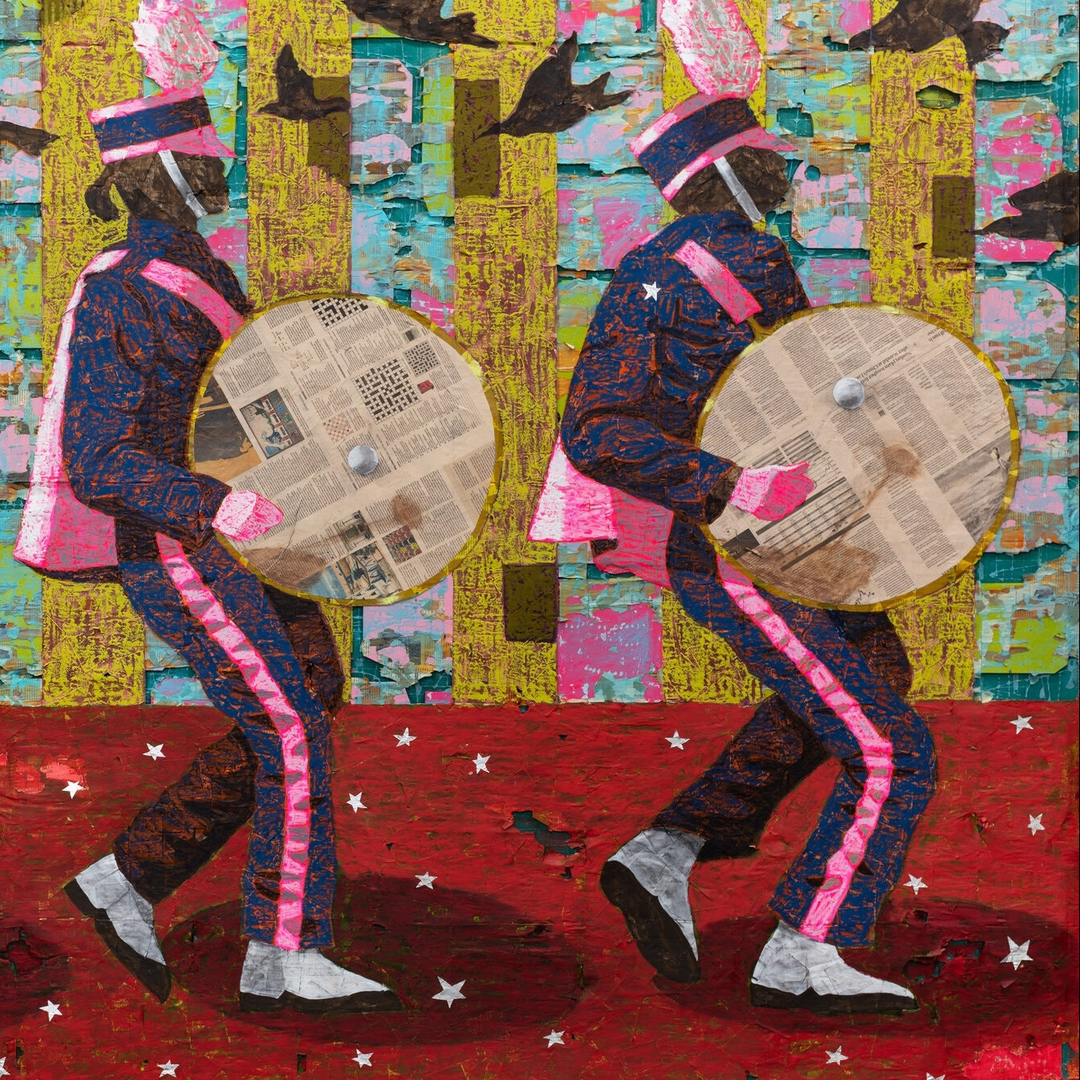 Derek Fordjour's “Boom! Lockstep! March!” Featured in T Magazine