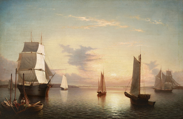 seascape with boats
