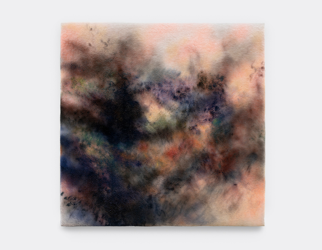 An artwork by Corinna Gosmaro of spray painted pigment on paper