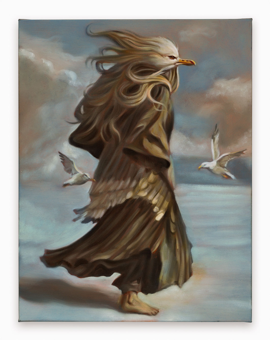 The duty of all birds, all winged creatures is vigilance. We remember: Seagull, 2024 Oil on linen 65 x 50...