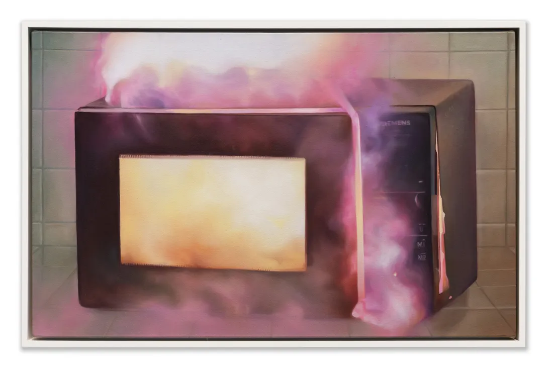 Ariana Papademetropoulos spooky action at a distance, 2026 Oil on canvas 43.2 × 68.6 cm (17.01 × 27.01 in)