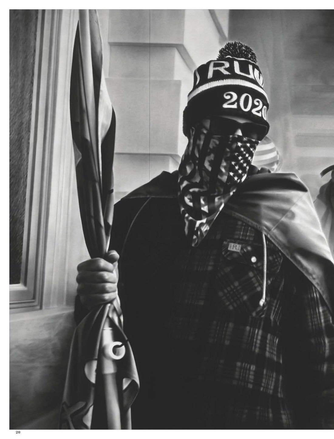 Untitled (Insurrection at the U.S. Capitol; January 6, 2021; Based on a photograph by Mark Peterson), 2021 (detail).