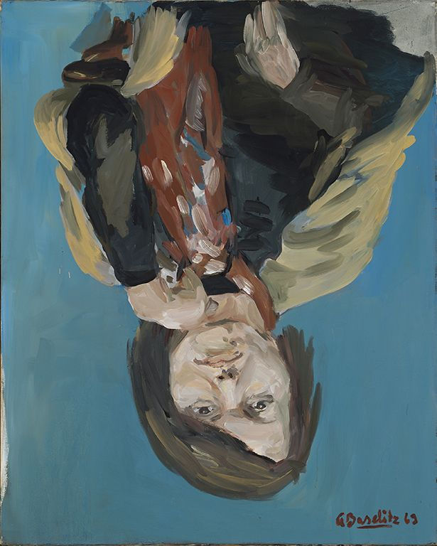 Georg Baselitz's Portrait of Elke I, one of six 1969 paintings donated by the artist and his wife to the...