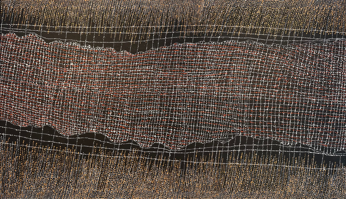 Sabrina Nangala Robertson作 アボリジニアート③ Footprints: the art of Julie Nangala Robertson and Sabrina Nangala