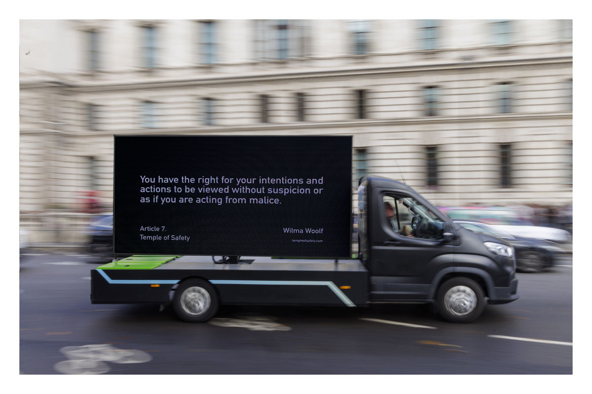 Wilma WOOLF Temple of Safety, Billboard Series, Article 7, 2026 Colour photograph 30.5 x 45.7 cm | 12 x 18 in Edition 1 of 10