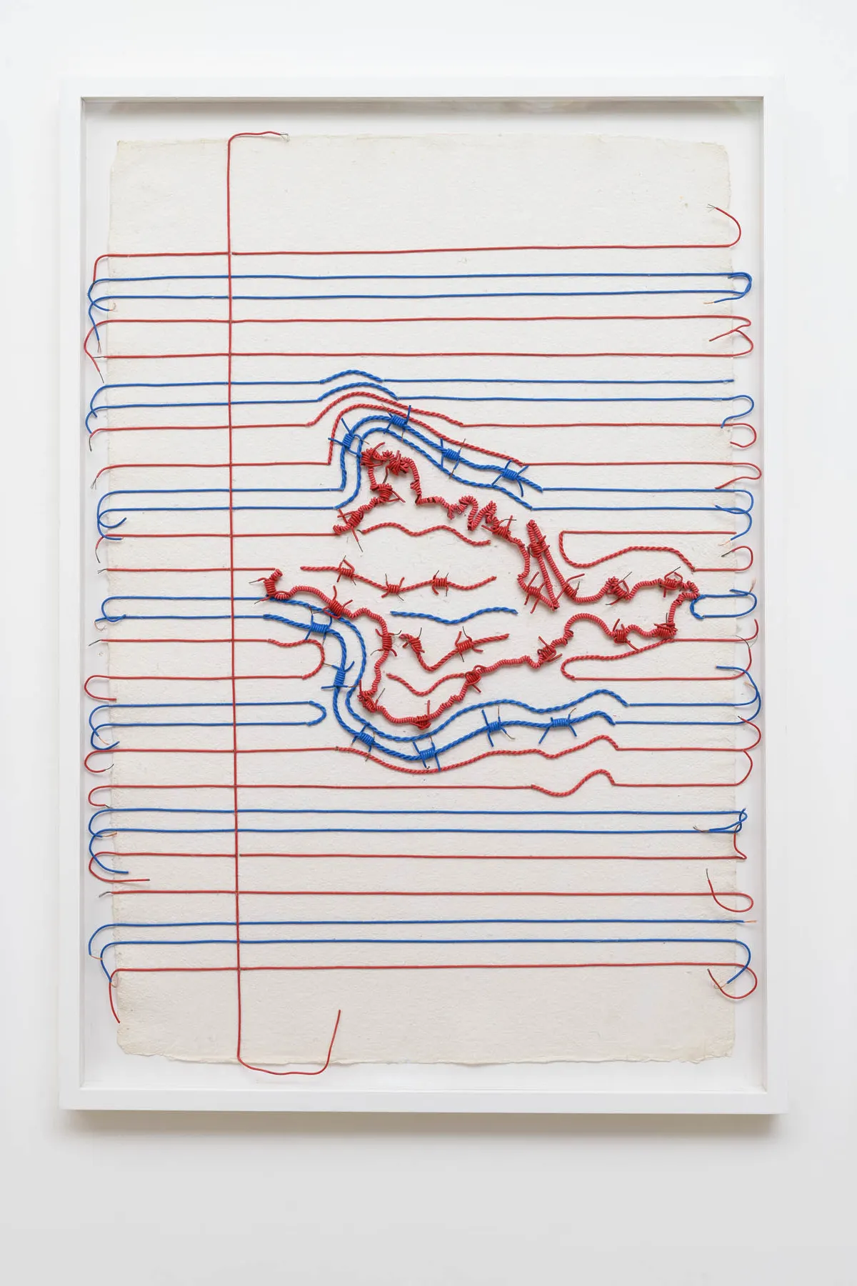 Reena Saini KALLAT, Ruled Paper (red, blue, white), 2022