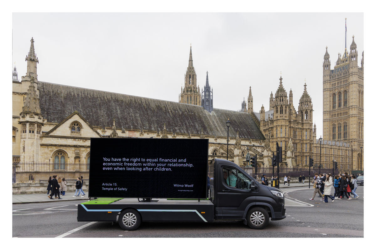 Wilma WOOLF Temple of Safety, Billboard Series, Article 15, 2025 Colour photograph 30.5 x 45.7 cm | 12 x 18 in Edition 1 of 10