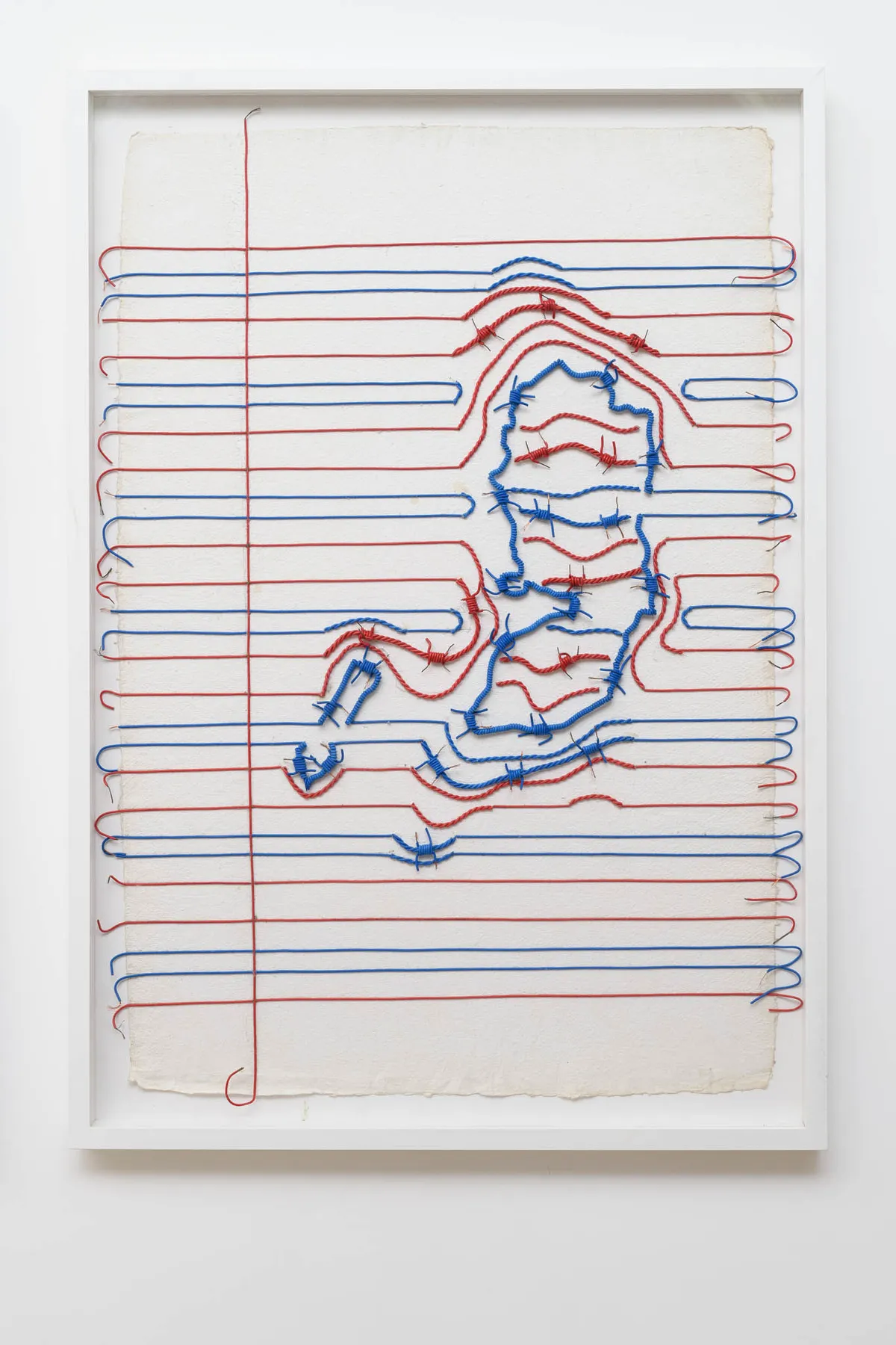Reena Saini KALLAT, Ruled Paper (red, blue, white), 2022
