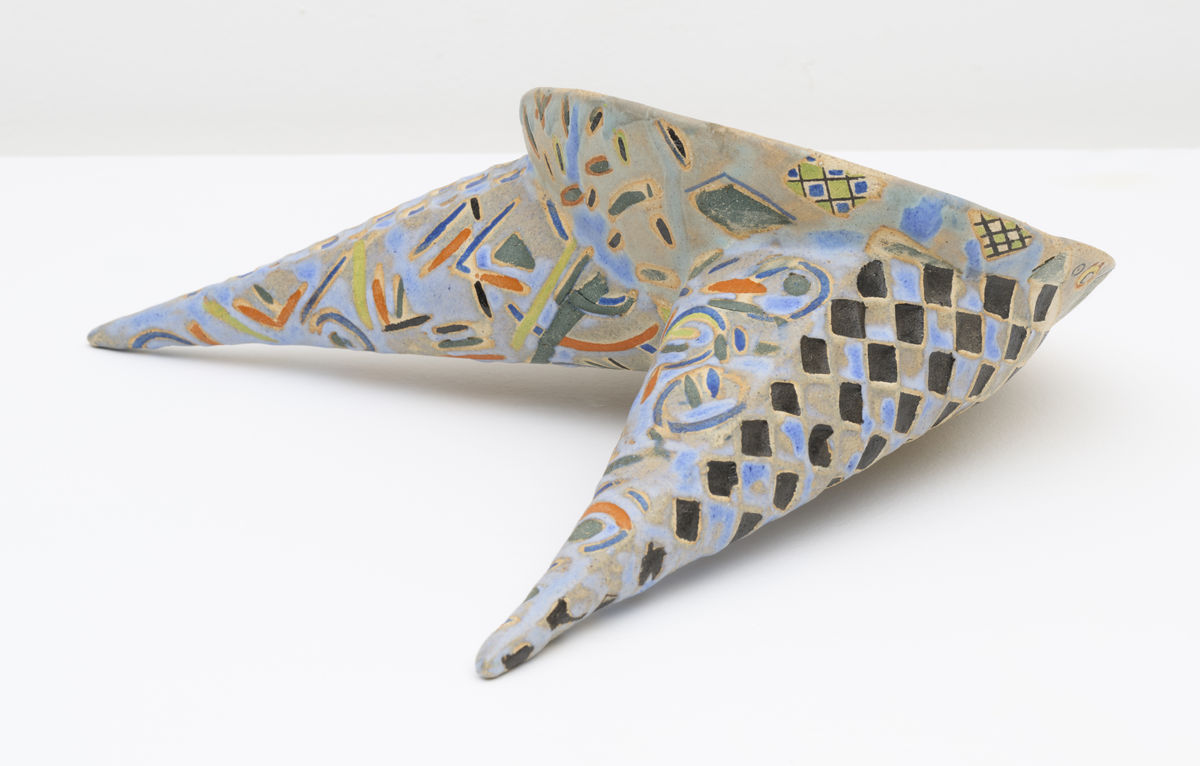 Jacqueline PONCELET Open Form with Two Limbs, c. 1984 Glazed stoneware 11 x 31 x 30.5 cm