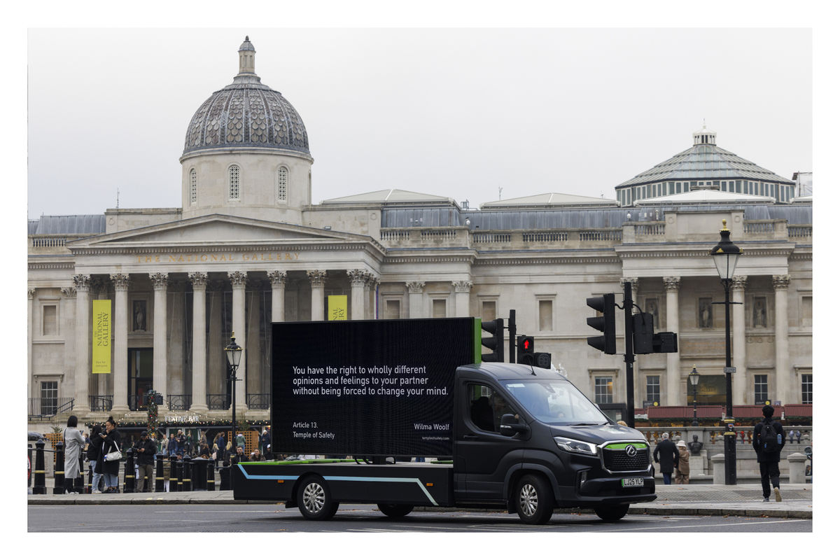 Wilma WOOLF Temple of Safety, Billboard Series, Article 13, 2025 Colour photograph 30.5 x 45.7 cm | 12 x 18 in Edition 1 of 10