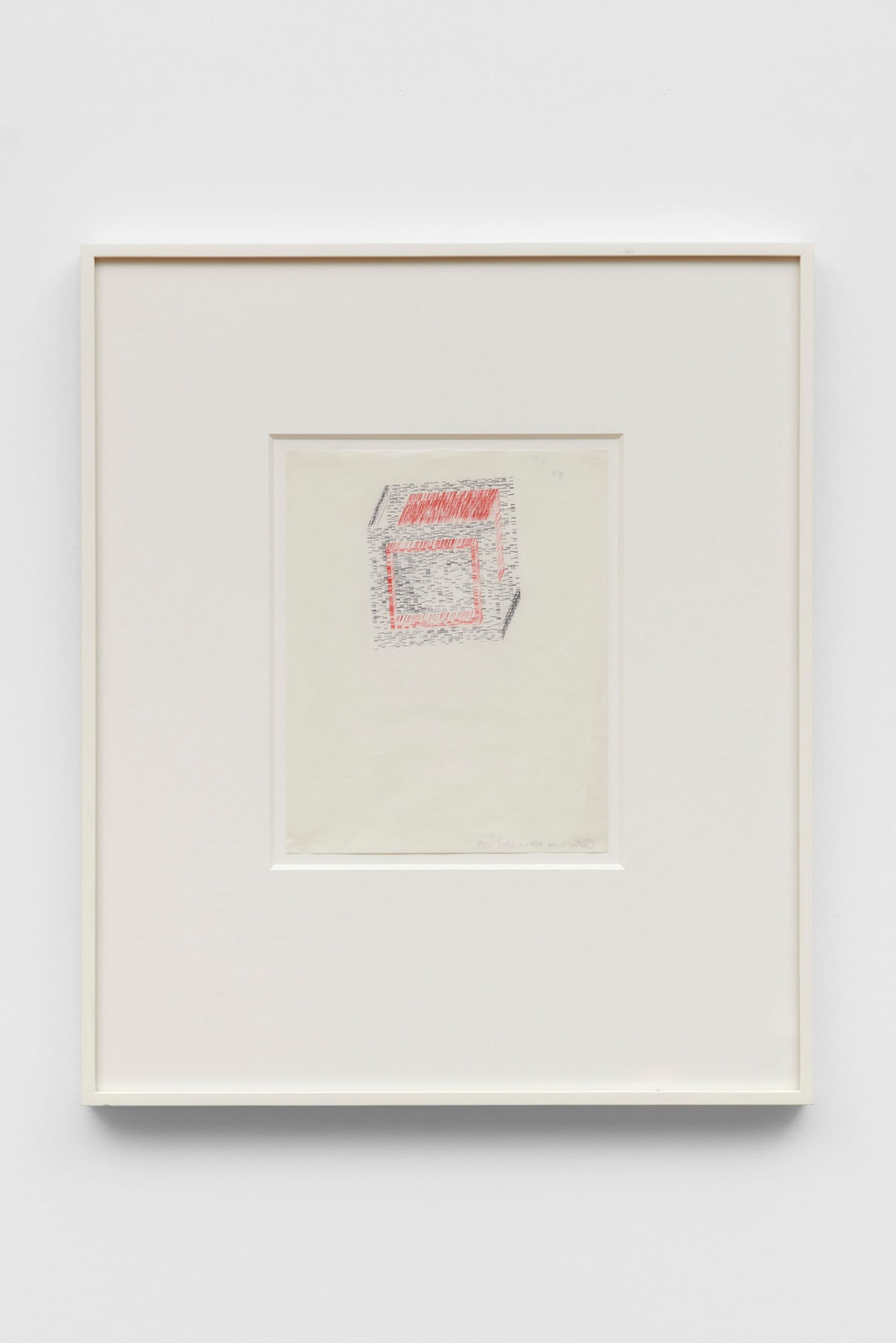 Dom Sylvester HOUÉDARD partial cube within a cube, 1969 Ink typed on paper 25.4 x 20.5 cm