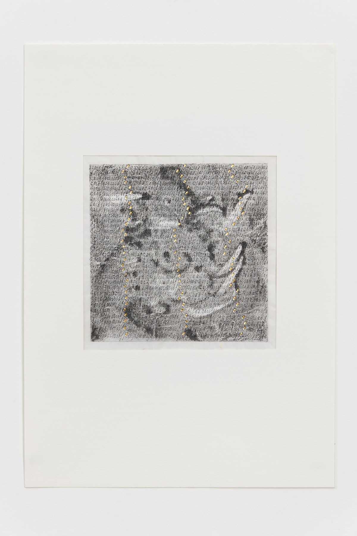 Greta SCHÖDL Untitled, 2018 Handmade monoprint with applied gold leaf on paper 21 x 21 cm