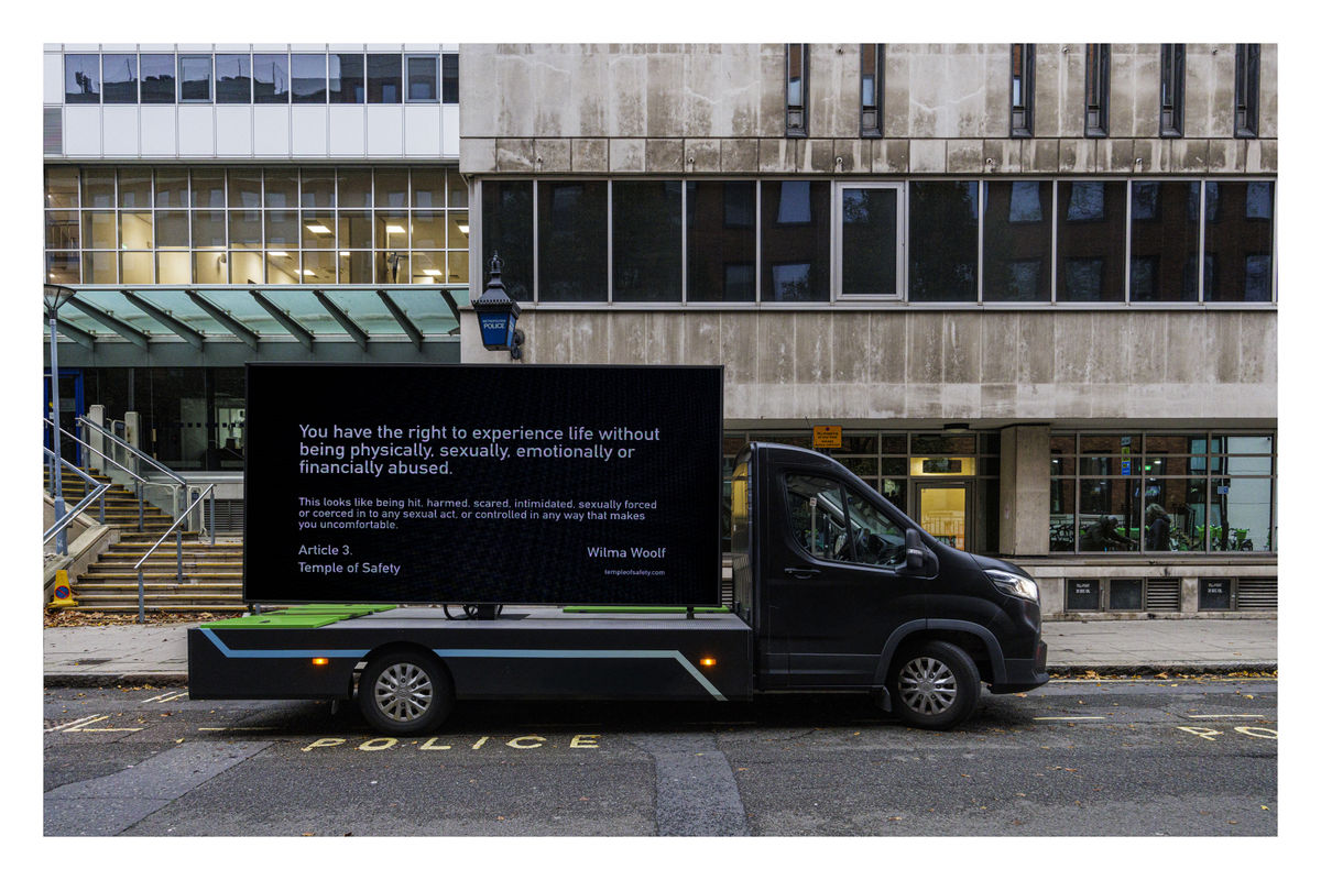 Wilma WOOLF Temple of Safety, Billboard Series, Article 3, 2025 Colour photograph 30.5 x 45.7 cm | 12 x 18 in Edition 1 of 10