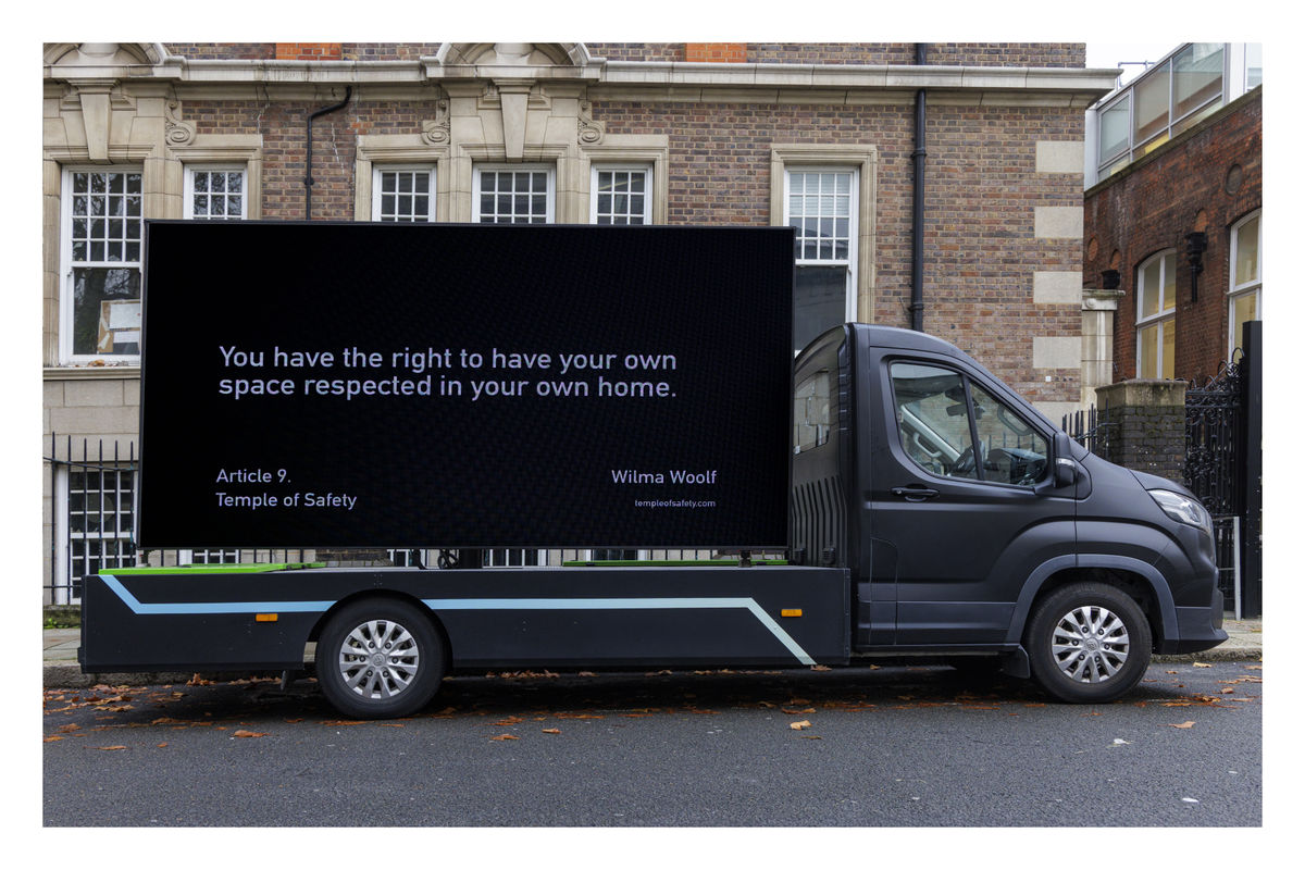 Wilma WOOLF Temple of Safety, Billboard Series, Article 9, 2025 Colour photograph 30.5 x 45.7 cm | 12 x 18 in Edition 1 of 10