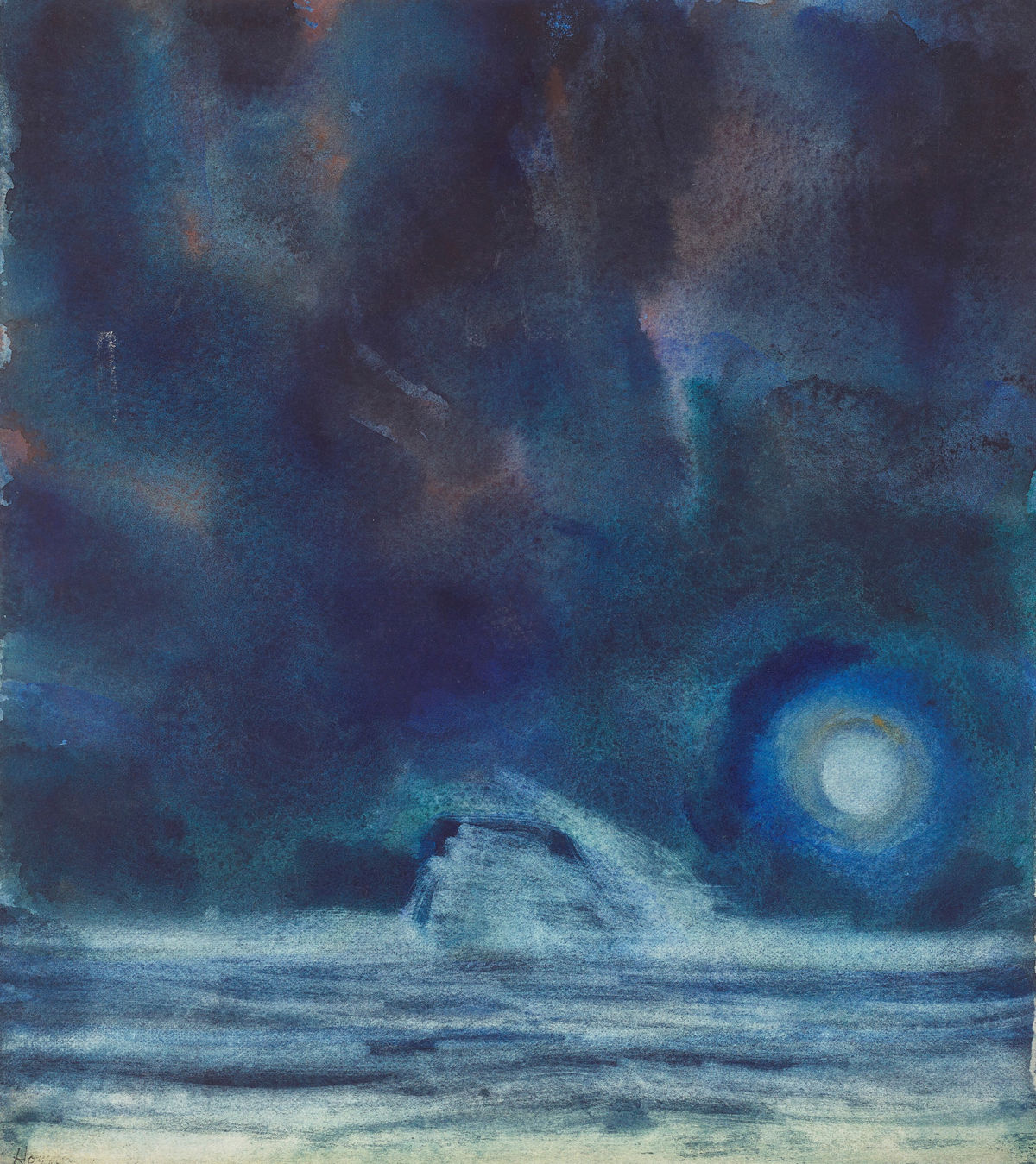 Untitled (Bass Rock and Moon)