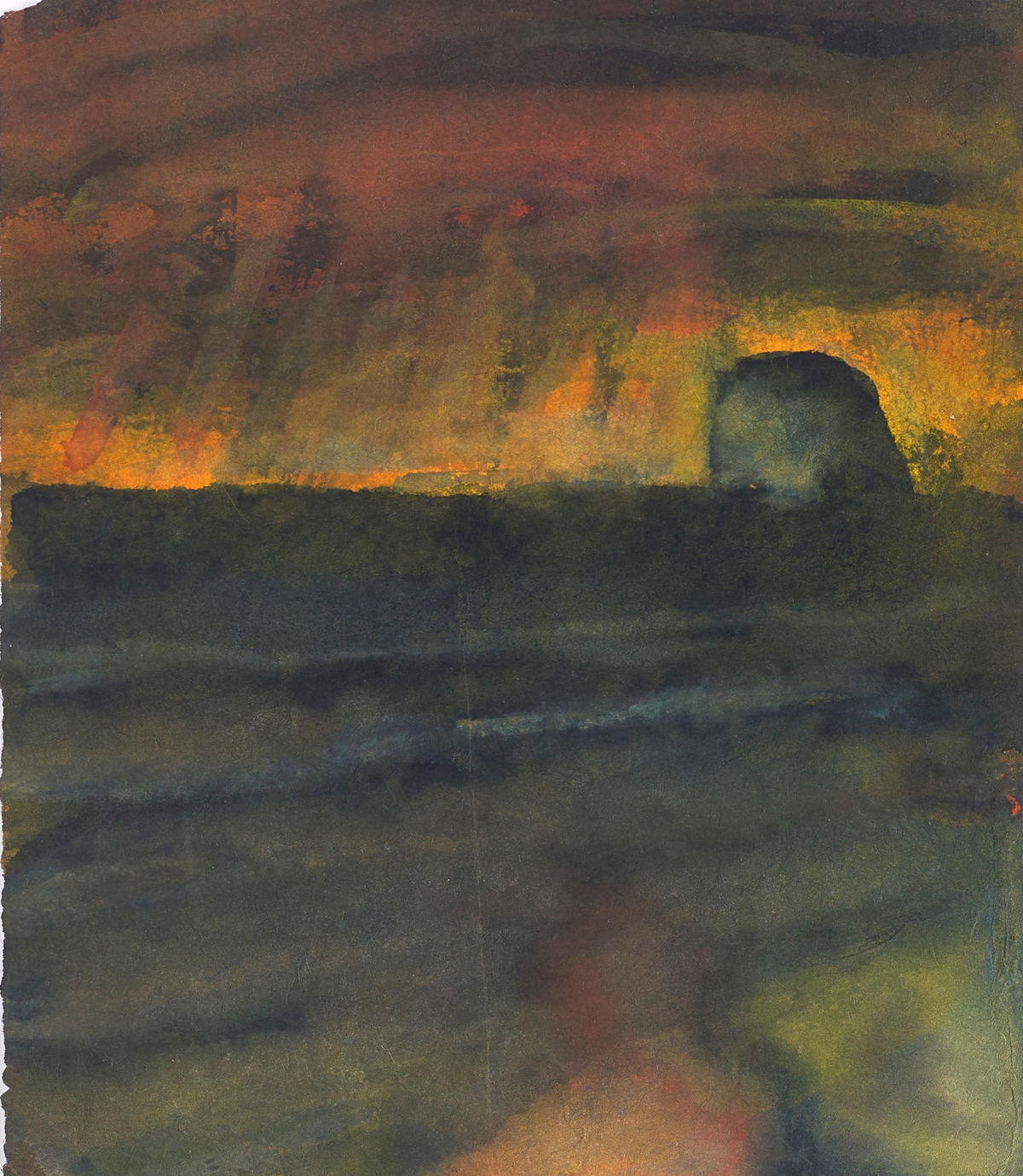 Untitled (Bass Rock with Stormy Sky)