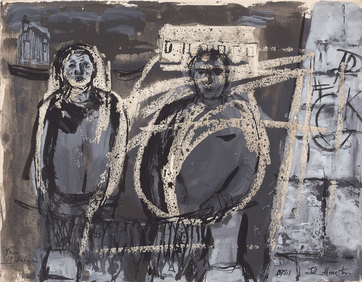 Untitled (Two Fishermen, Methil Docks), 1951