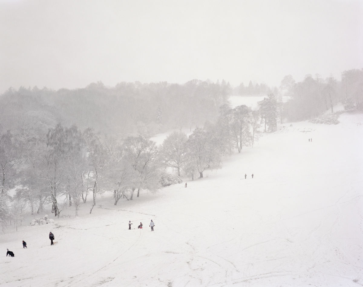Tobogganing on the seventeenth hole, Tandridge Golf Course, Surrey, 2008