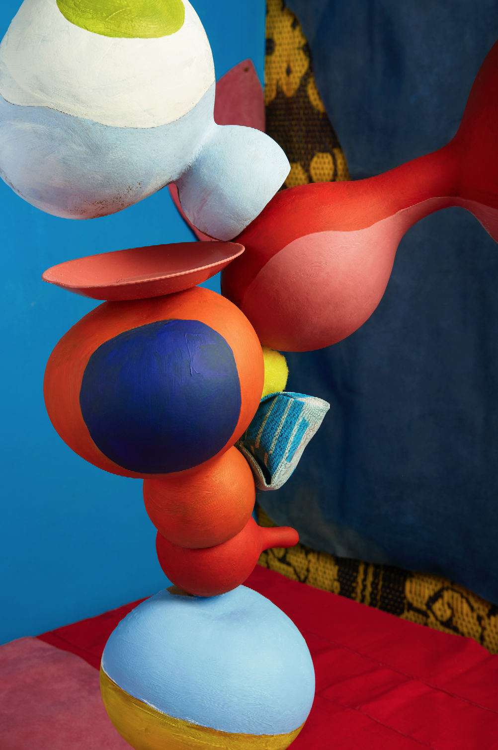 Lorenzo Vitturi, Painted Calabashes, Aso-oke and Veneto Leather #2, 2017