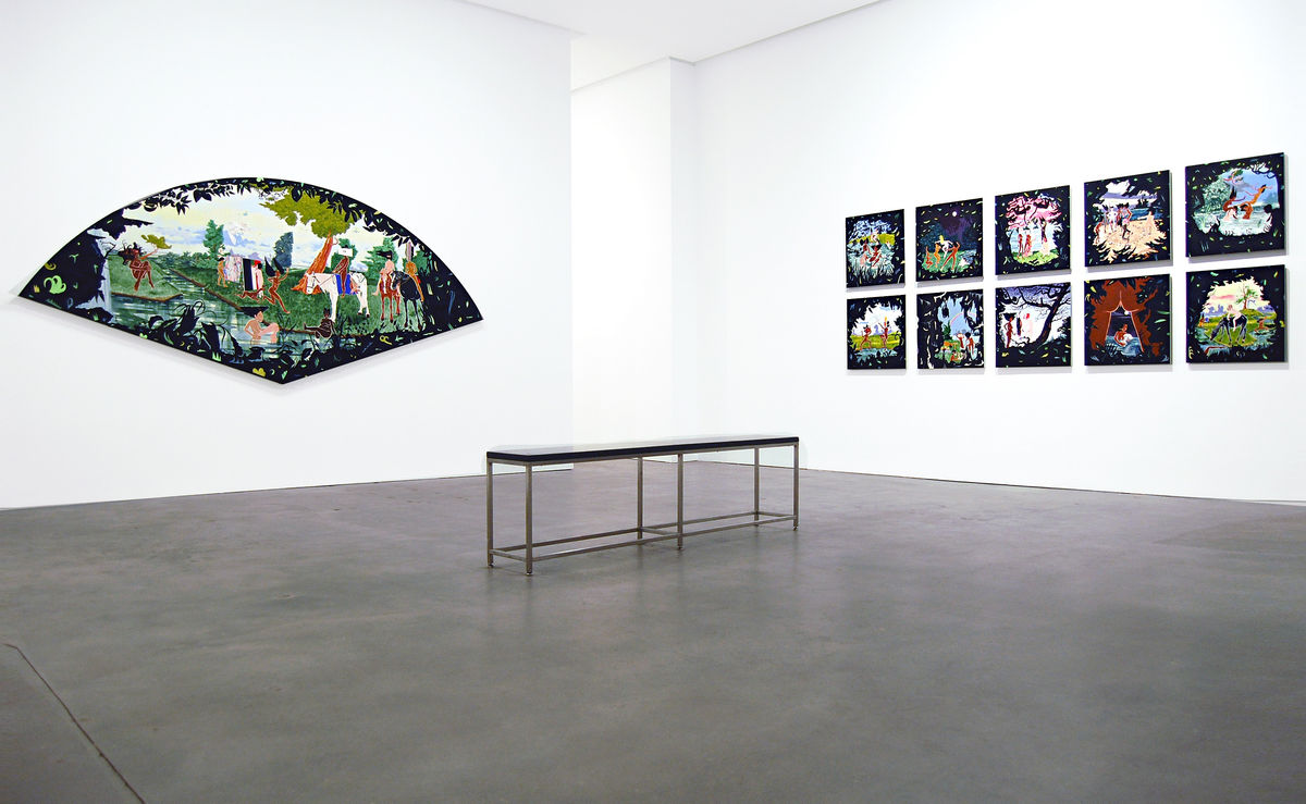 Installation view of William Villalongo's "Bathing Nymph" exhibition at Susan Inglett Gallery