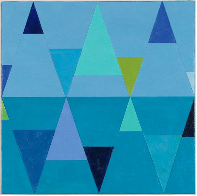 Joanne Mattera, “Geometry 11” (2013), encaustic on wood (all images courtesy Elizabeth Harris Gallery)