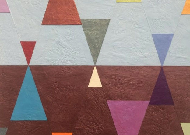 Joanne Mattera, Chromatic Geometry 24, 2015, encaustic on panel, 12 x 12 inches