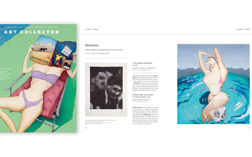 Caroline Zilinsky covers ART COLLECTOR Magazine OCT – DEC 2023, out now