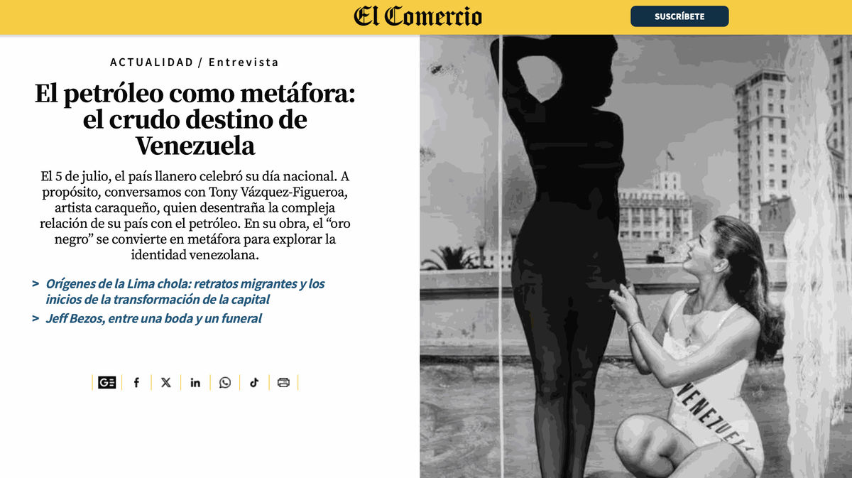 El petróleo como metáfora: el crudo destino de Venezuela, El Comercio Perú - Periodico digital